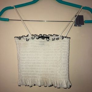 Fitted black and white adorable crop